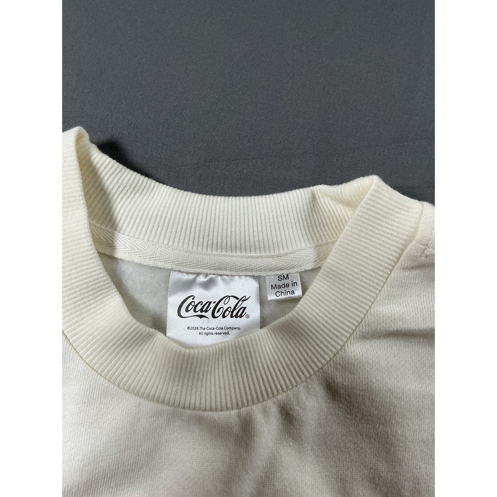 Coca-Cola Cherry Coke Graphic Sweatshirt Cream Pink Very Cherry Small S 4-6 - Picture 7 of 11